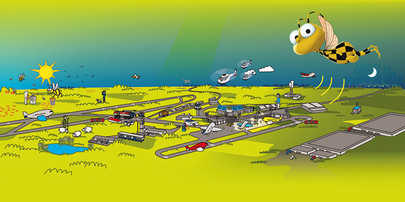 Illustration-Hannover Airport-Follow bee