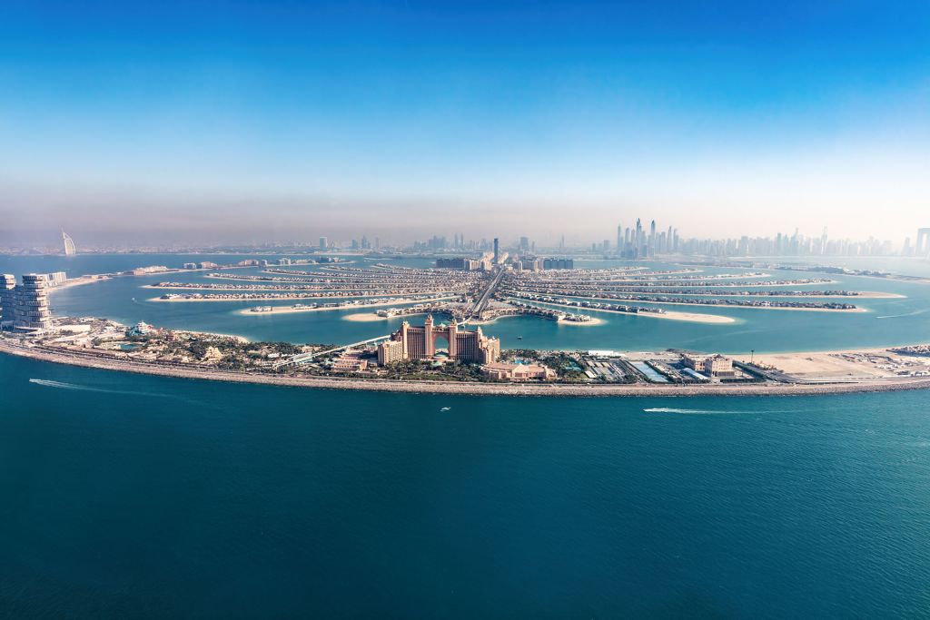 Luftaufnahme der Insel Dubai Palm Jumeirah